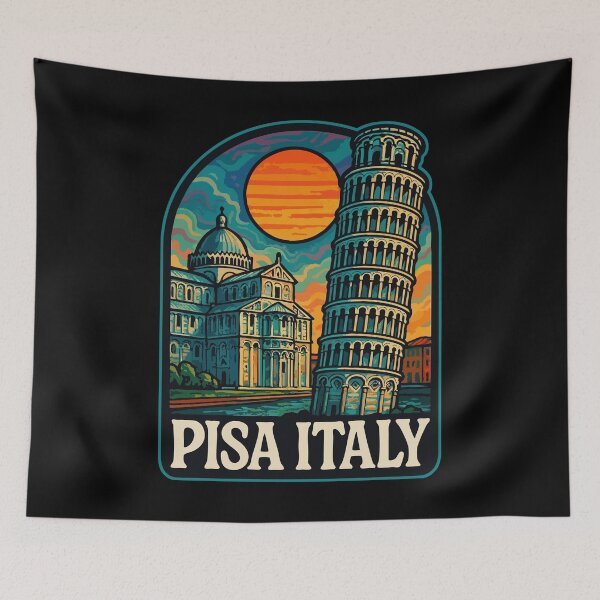Item preview, Pisa Italy Trippy Art Europe Travel designed and sold by TomFrontierArt.
