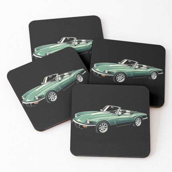 Item preview, 1973 Triumph Spitfire – Classic Green British Roadster Art Print designed and sold by Stinky Lincy's Apparel Company.