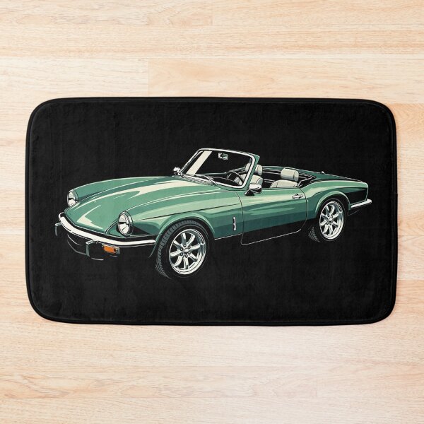 Item preview, 1973 Triumph Spitfire – Classic Green British Roadster Art Print designed and sold by Stinky Lincy's Apparel Company.