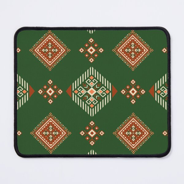 Item preview, Green Orange Tribal Rug Pattern Vintage Ethnic Geometric Seamless Carpet Design designed and sold by kasune-shop.