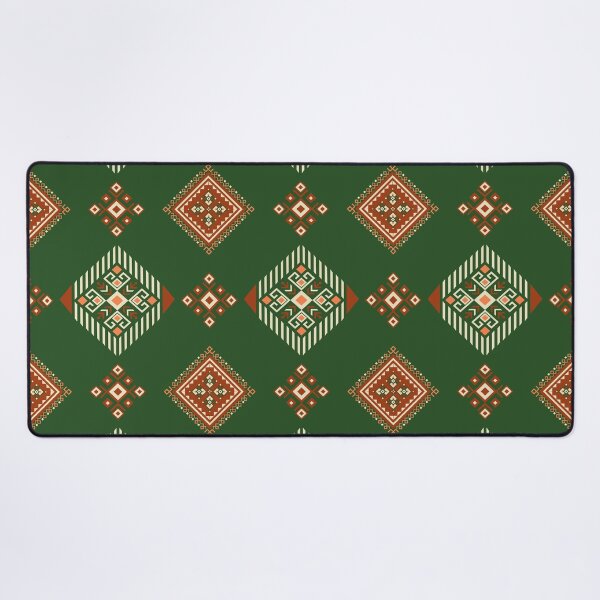 Item preview, Green Orange Tribal Rug Pattern Vintage Ethnic Geometric Seamless Carpet Design designed and sold by kasune-shop.