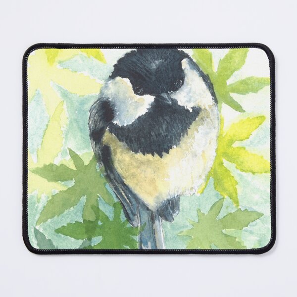 Item preview, Black-capped chickadee and leaves designed and sold by H.E.R.STUDIO.
