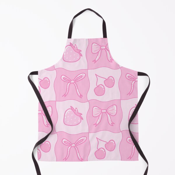 Item preview, Pink seamless repeat pattern coquette strawberry cherry bow designed and sold by ButterflyKissCollab.