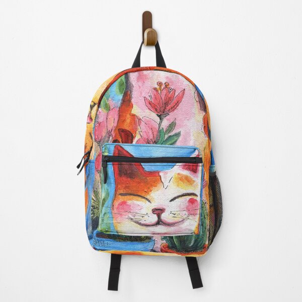 Item preview, Happy Garden Cats – Smiling Ginger Kittens with Cactus and Flowers, Joyful Colorful Illustration designed and sold by AlisaArtDecor.