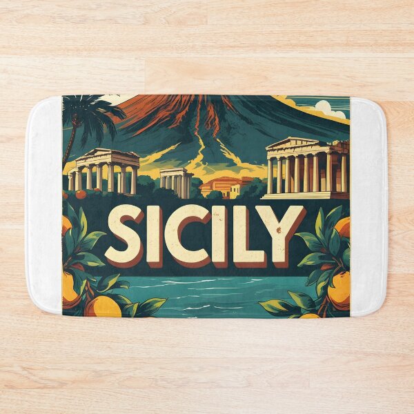 Item preview, Sicily Mount Etna  Fashion Italy Vintage Travel Poster Italy History sicilia designed and sold by MapSoul.