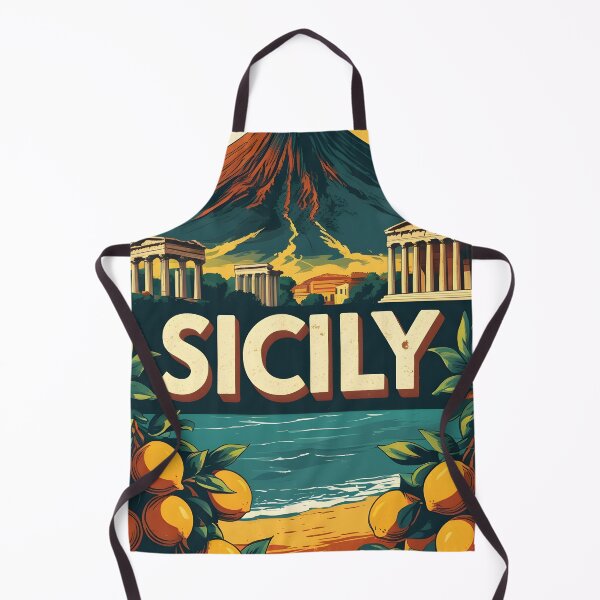 Item preview, Sicily Mount Etna Fashion Italy Vintage Travel Poster Italy History sicilia designed and sold by MapSoul.
