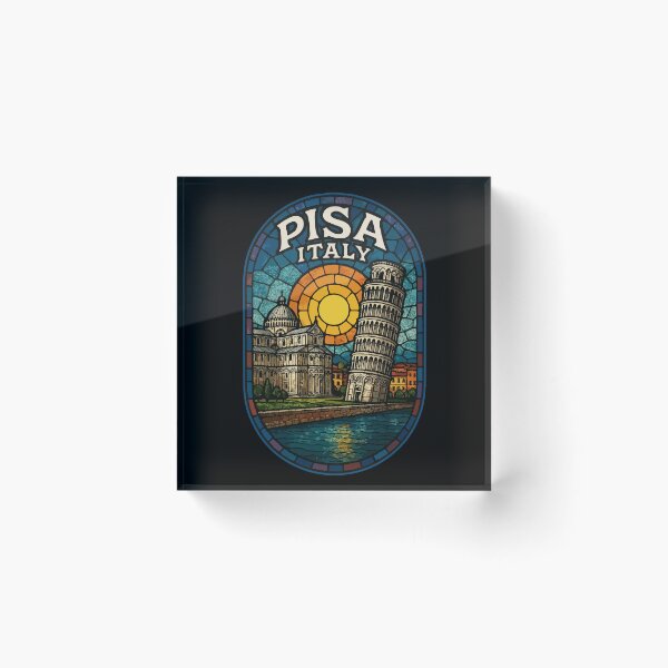 Item preview, Pisa Italy Stained Glass Art Travel designed and sold by TomFrontierArt.
