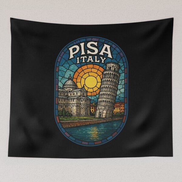 Item preview, Pisa Italy Stained Glass Art Travel designed and sold by TomFrontierArt.