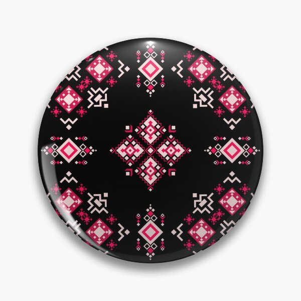 Item preview, Luxury tribal geometric pattern with ethnic folk ornament, modern boho rug design in black, red and pink color designed and sold by kasune-shop.