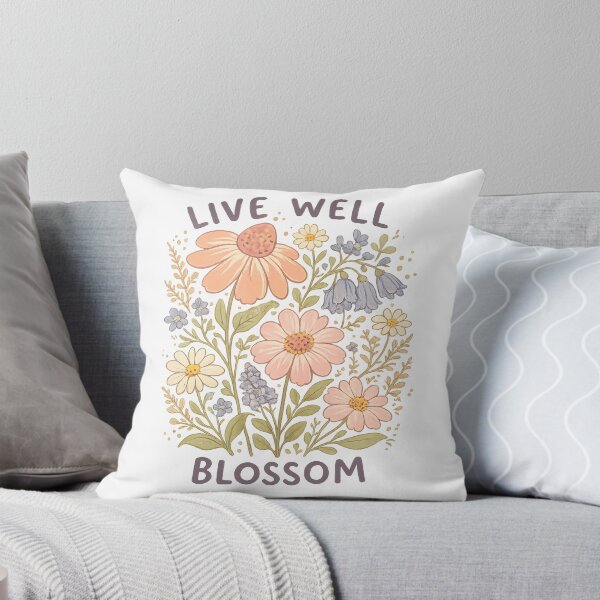 Item preview, Live Well Blossom Pastel Wildflower Botanical Art designed and sold by ssmg80.