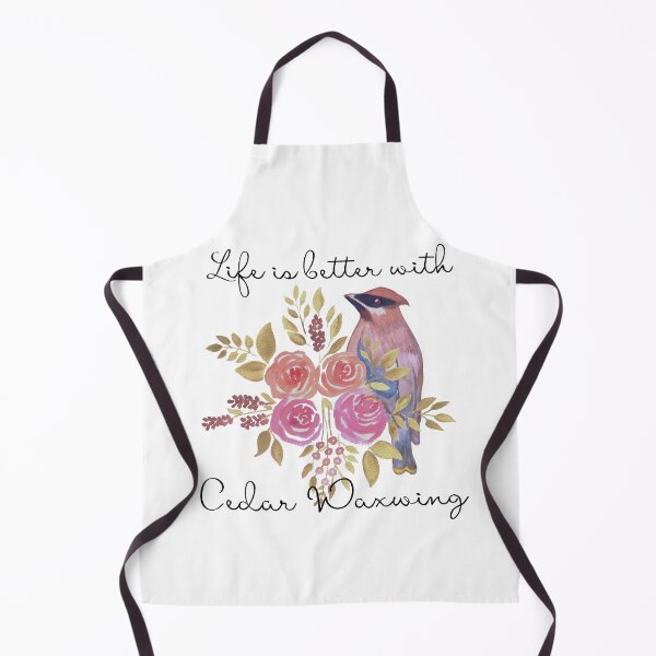 Item preview, Cedar Waxwing with Floral Bouquet – Vintage Botanical Bird designed and sold by ArcticFoxStudio.
