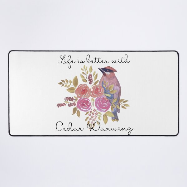 Item preview, Cedar Waxwing with Floral Bouquet – Vintage Botanical Bird designed and sold by ArcticFoxStudio.