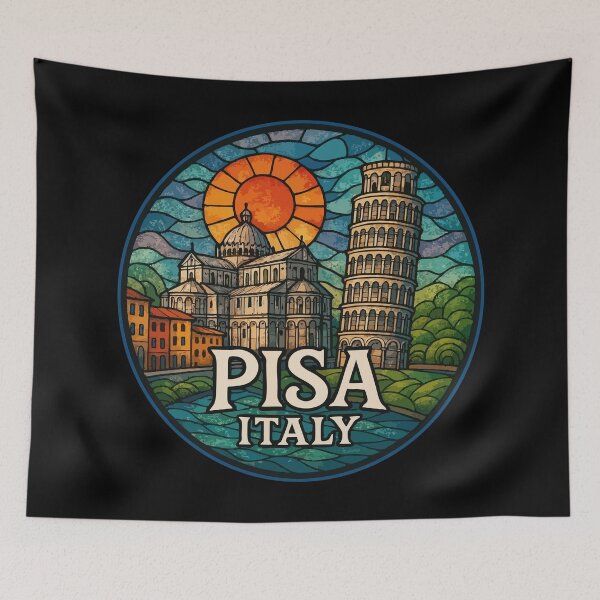 Item preview, Pisa Italy Stained Glass Travel designed and sold by TomFrontierArt.