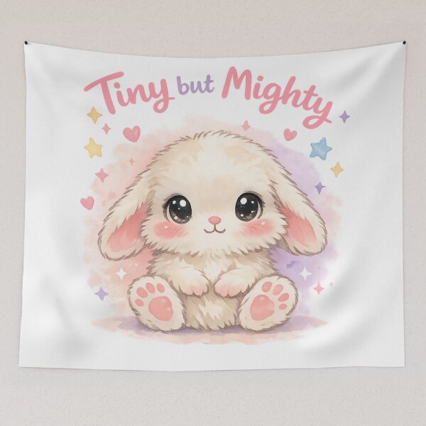 Item preview, Tiny but Mighty Bunny – Cute Pastel Watercolor Animal Illustration designed and sold by StickyDelights.