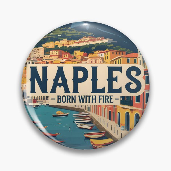 Item preview, Naples Vesuvius Vintage Travel Poster Italy pizza belli designed and sold by MapSoul.