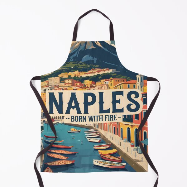 Item preview, Naples Vesuvius Vintage Travel Poster Italy pizza belli designed and sold by MapSoul.