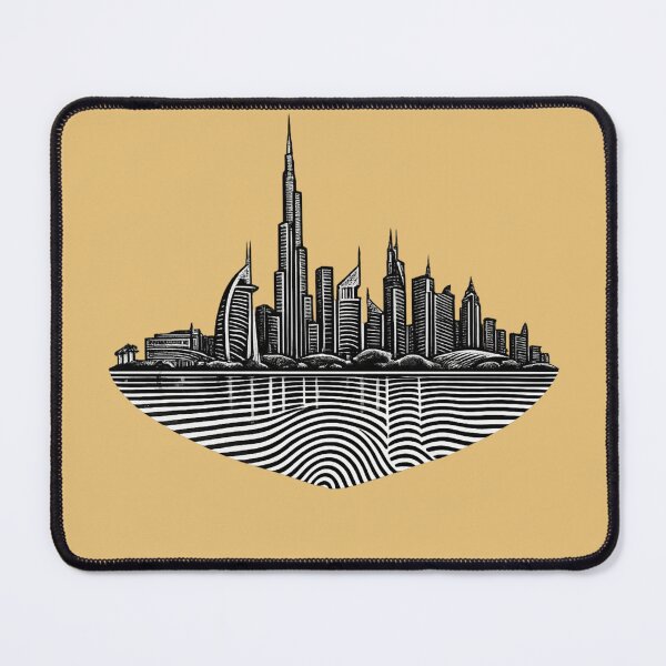 Item preview, Dubai Fingerprint Skyline | Modern City Print | Minimalist Urban Art | City Identity Wall Art | City Prints Series designed and sold by Dream Circuit .