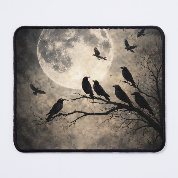 Item preview, Raven Moon Wall Art – Dark Academia Gothic Ravens Poster, Moody Night Forest Aesthetic Print, Black Bird Decor designed and sold by art2print.