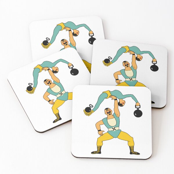 Item preview, Strongman Soviet Vintage Vector Illustration Kettlebell Athletes Poster Design for Fitness and Retro Art Lovers designed and sold by RickE.