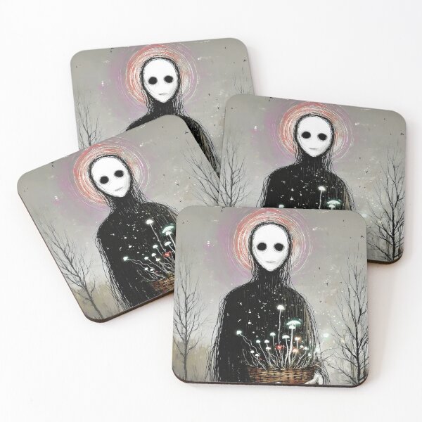 Item preview, Artistic Eerie Faceless Figure Holding Glowing Mushrooms designed and sold by Shoot-The-Moon.