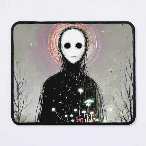 Item preview, Artistic Eerie Faceless Figure Holding Glowing Mushrooms designed and sold by Shoot-The-Moon.