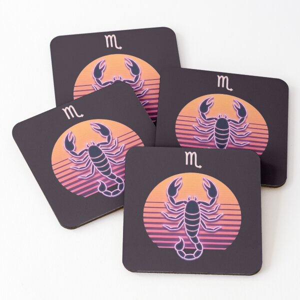 Item preview, Scorpio Retro Sunset – Zodiac Scorpion Neon Synthwave Art designed and sold by DPSz.