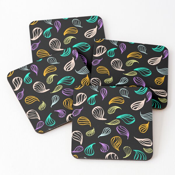 Item preview, Black background with colourful drops designed and sold by WendyLeontien.