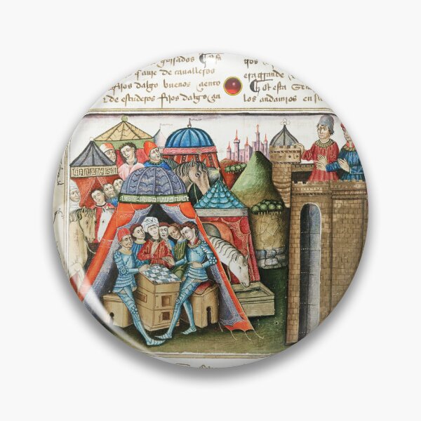 Item preview, Knight Cifar Watches the Enemy Camp Play Chess ,Arthurian Legends Medieval Miniature designed and sold by BulganLumini.