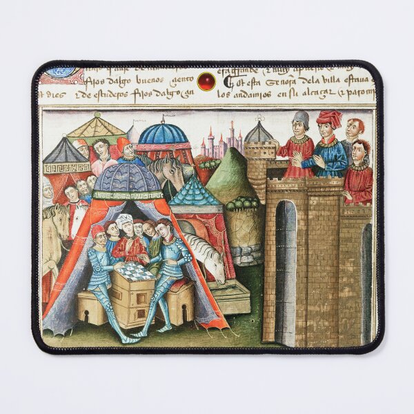 Item preview, Knight Cifar Watches the Enemy Camp Play Chess ,Arthurian Legends Medieval Miniature designed and sold by BulganLumini.