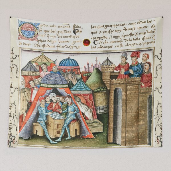 Item preview, Knight Cifar Watches the Enemy Camp Play Chess ,Arthurian Legends Medieval Miniature designed and sold by BulganLumini.
