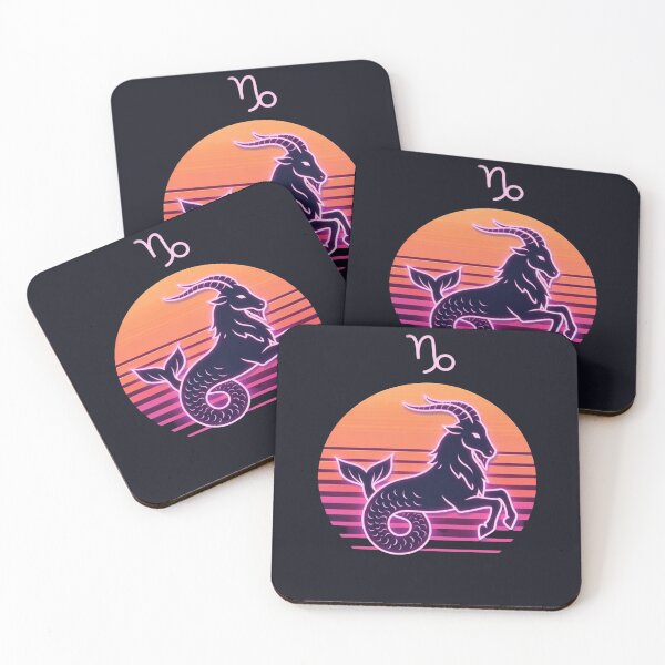 Item preview, Capricorn Retro Sunset – Zodiac Sea Goat Neon Synthwave Art designed and sold by DPSz.