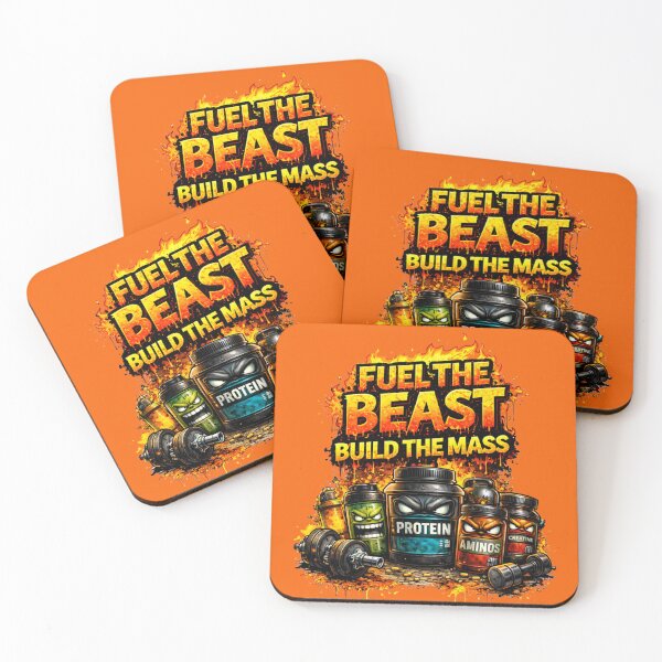 Item preview, Fuel The Beast Build The Mass – Hardcore Bodybuilding Gym Supplement Design designed and sold by Gym4Studio.