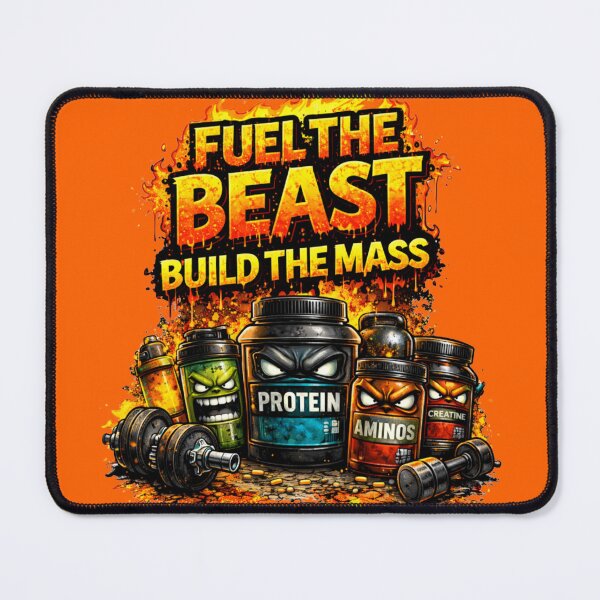 Item preview, Fuel The Beast Build The Mass – Hardcore Bodybuilding Gym Supplement Design designed and sold by Gym4Studio.