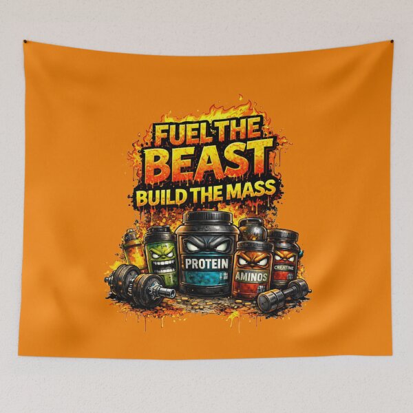 Item preview, Fuel The Beast Build The Mass – Hardcore Bodybuilding Gym Supplement Design designed and sold by Gym4Studio.