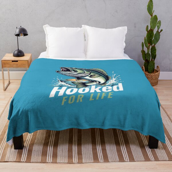 Item preview, Hooked For Life | Vintage Bass Fishing & Water Splash Graphic designed and sold by InkWeaveShop.