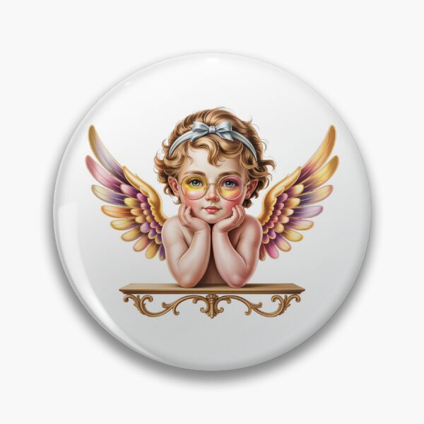 Item preview, Sweet Spectacles Cherub - Retro Celestial Angel Art designed and sold by ChristianLife.