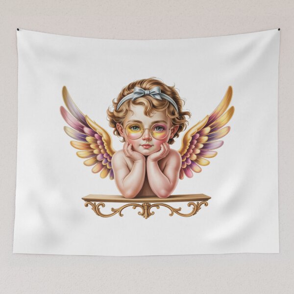 Item preview, Sweet Spectacles Cherub - Retro Celestial Angel Art designed and sold by ChristianLife.