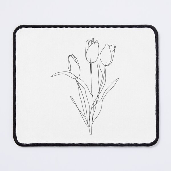 Item preview, Minimal Line Art Tulips Trio – Composition 3 designed and sold by NuvoraNest.