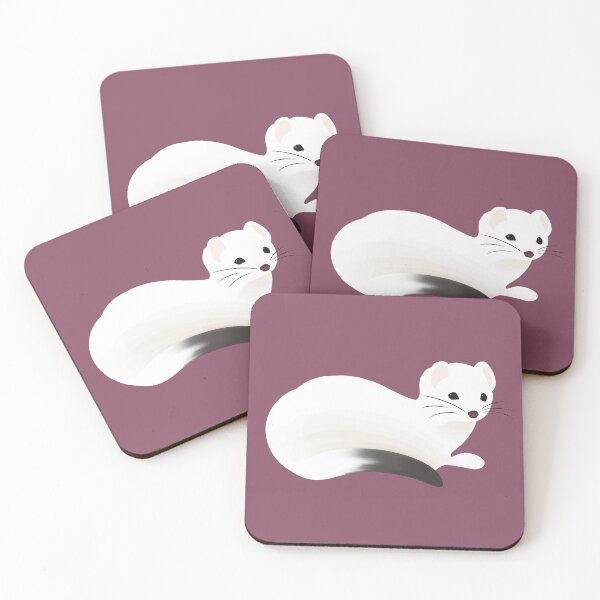 Item preview, White Ferret // designed and sold by Art by Maria Milenova.