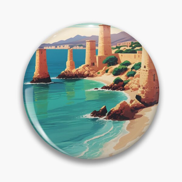 Item preview, Sardinia Crystal Sea Vintage  Italia Dreamy Romantic Travel Poster Italy designed and sold by MapSoul.