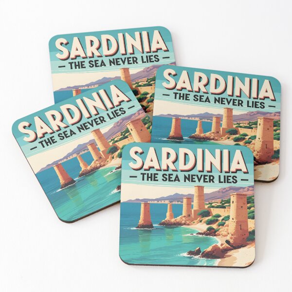 Item preview, Sardinia Crystal Sea Vintage  Italia Dreamy Romantic Travel Poster Italy designed and sold by MapSoul.