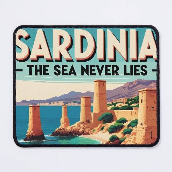 Item preview, Sardinia Crystal Sea Vintage Italia Dreamy Romantic Travel Poster Italy designed and sold by MapSoul.