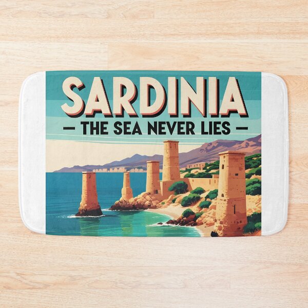 Item preview, Sardinia Crystal Sea Vintage  Italia Dreamy Romantic Travel Poster Italy designed and sold by MapSoul.