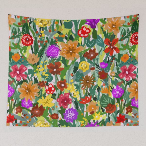 Item preview, Bright Bold Maximal Chaotic Flower Meadow Pattern designed and sold by rnmarts.