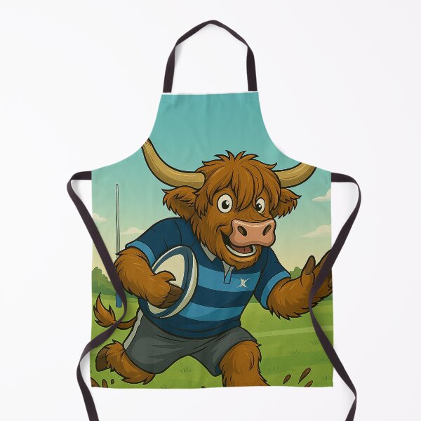 Item preview, Bishop Auckland RFU - Highland cow cartoon designed and sold by Bigkite.