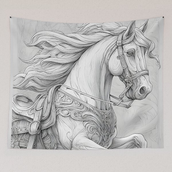 Item preview, Ornate Rocking Horse Vintage Gothic Linework designed and sold by Shoot-The-Moon.