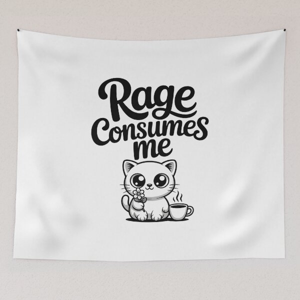 Item preview, Cute Cat Rage Consumes Me - This design is perfect for cat lovers with humor and introverts who hide chaos behind an adorable face.  designed and sold by ZyziowskyArt.