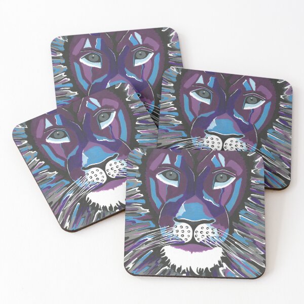 Item preview, Blue Purple Lion Face designed and sold by Sartoris Art.