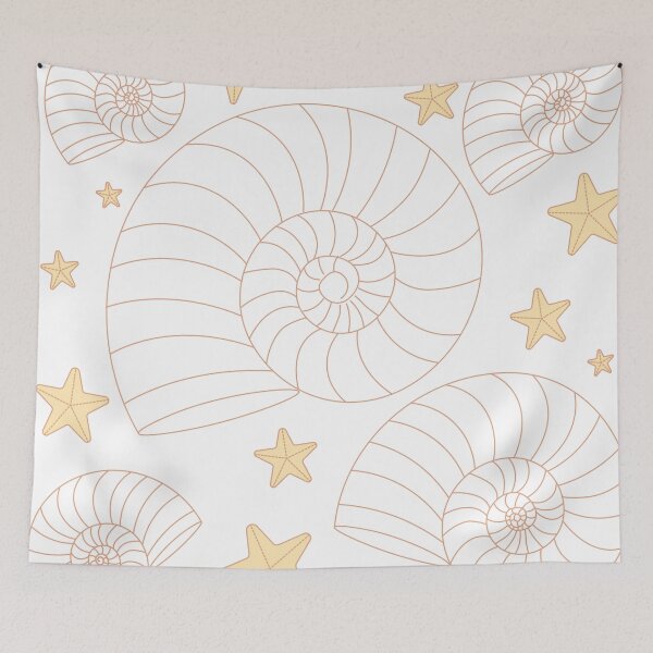 Item preview, Coral Nautilus Shell Pattern – Coastal Ocean Minimalist Seashell & Starfish Aesthetic Design designed and sold by SurfaceLab.