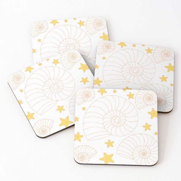 Item preview, Orange Nautilus Shell Pattern – Coastal Ocean Minimalist Seashell & Starfish Aesthetic Design designed and sold by SurfaceLab.